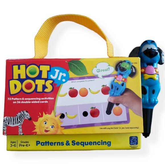 Hot Dots Jr. Patterns and Sequencing cards and pen - Picture 1 of 6